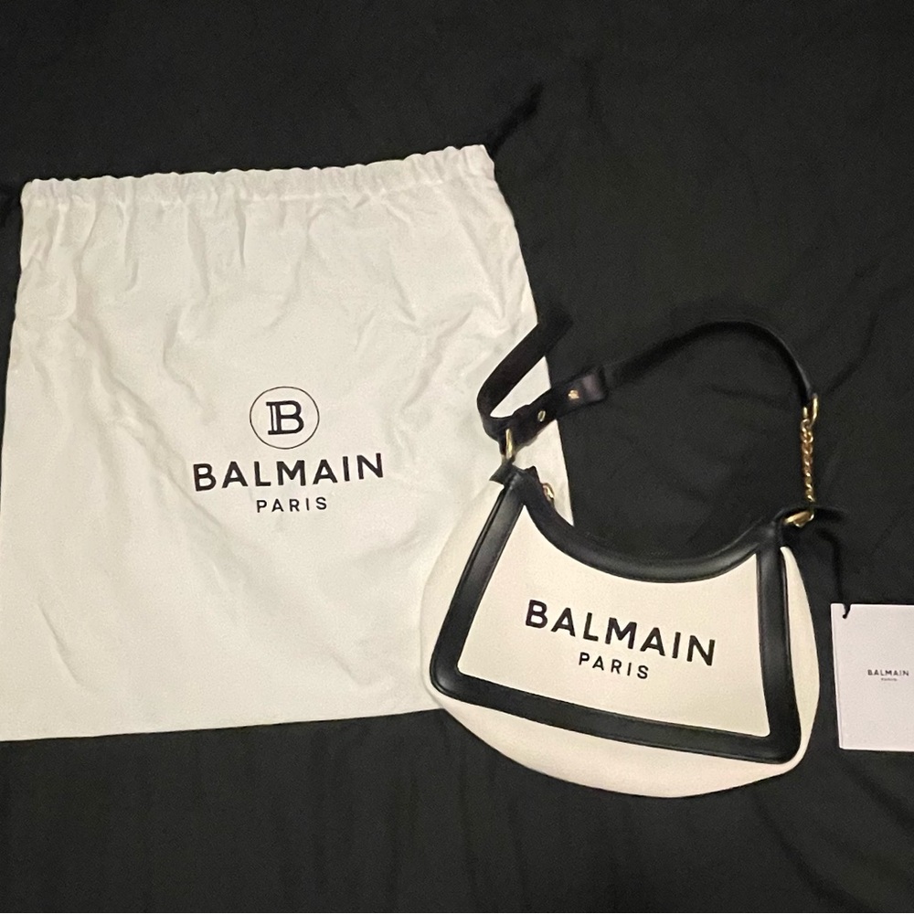 Balmain Black and White Shoulder Bag